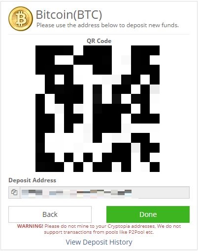 ビットコイン受取用のアドレスが表示されるため、コインチェックや BitFlyer などから送金する