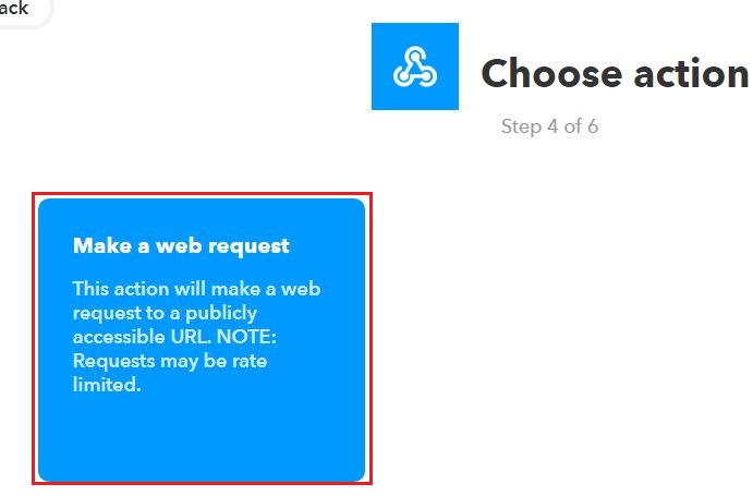 [Make a web request] をクリック